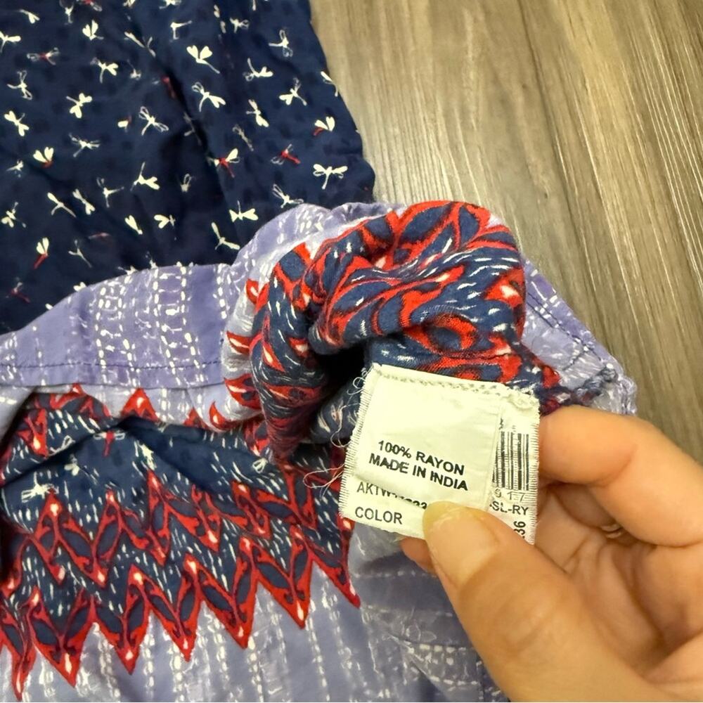 Akkriti women sz M Vibrant Navy and Red Patterned Dress - Picture 7 of 13